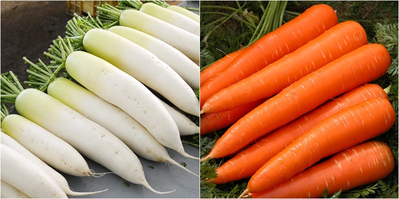 Củ cải trắng và cà rốt